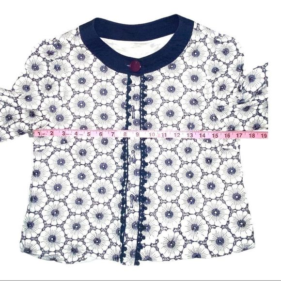 Jade by Melody Tam white and navy crop jacket - Picture 4 of 12